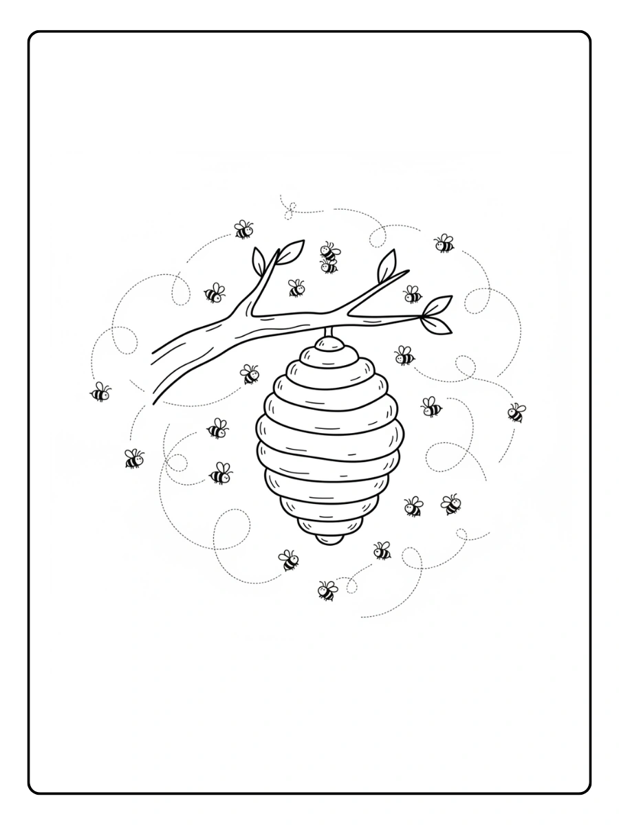 Abejas volando alrededor