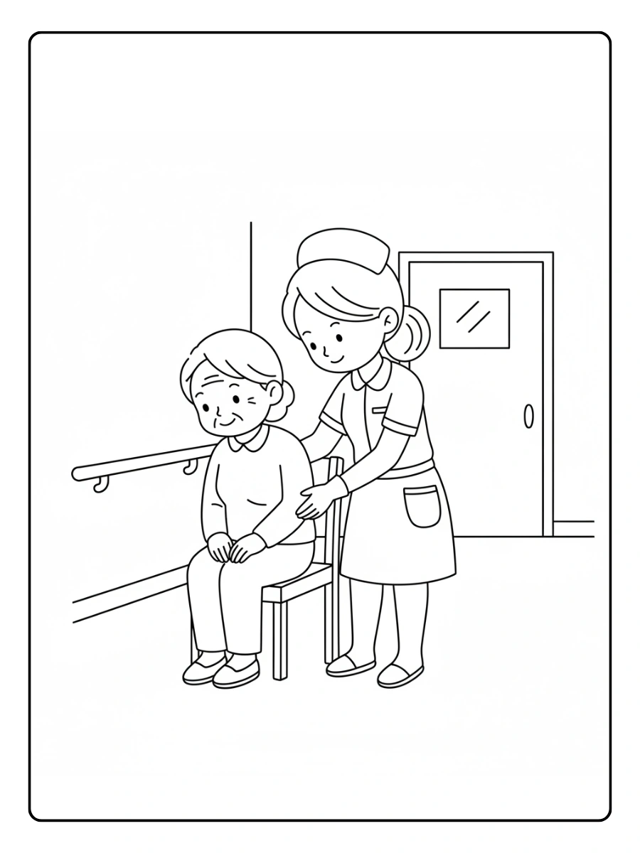 Enfermera Acompañando al anciano