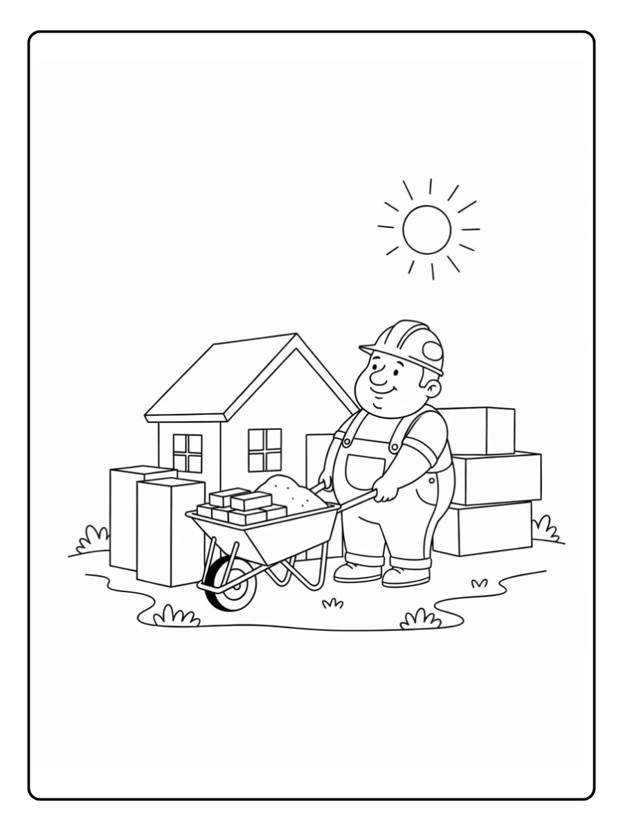 Albañil y su carretilla