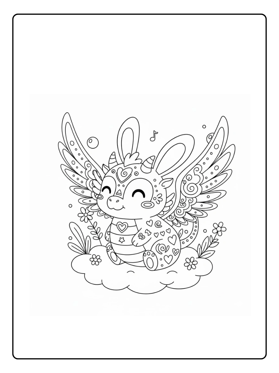 Alebrije con alas grandes para colorear