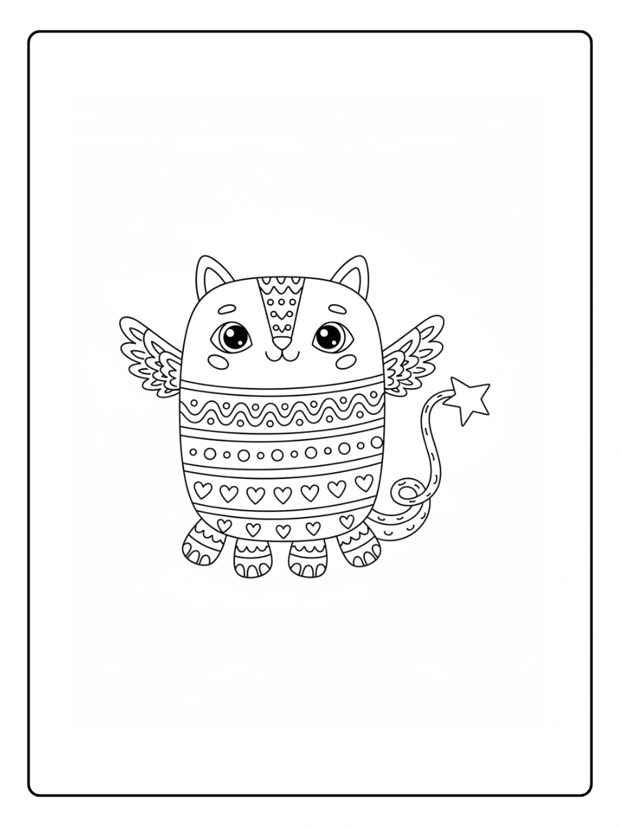 Alebrije con cuerpo rectangular redondeadode alebrije con animales fusionados