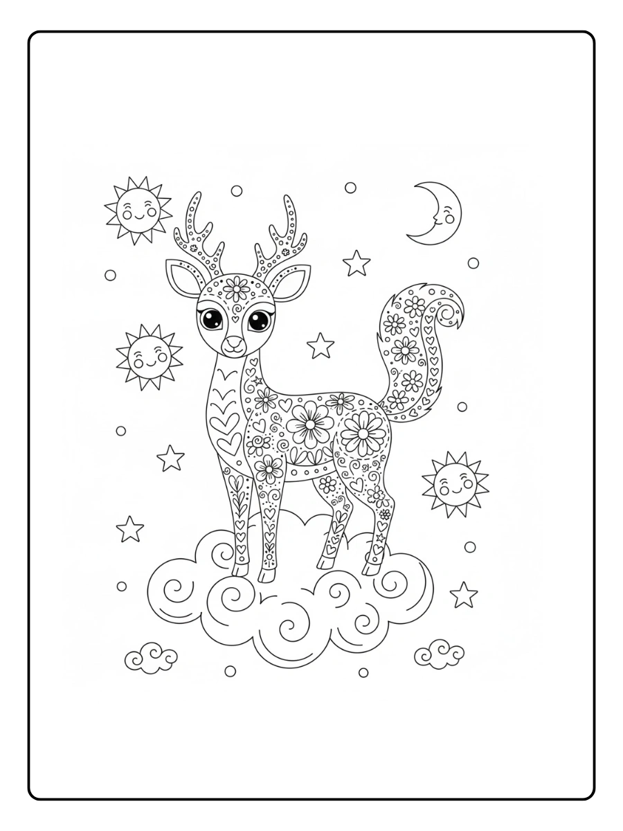 Alebrije con flores y formas decorativas para colorearpomme