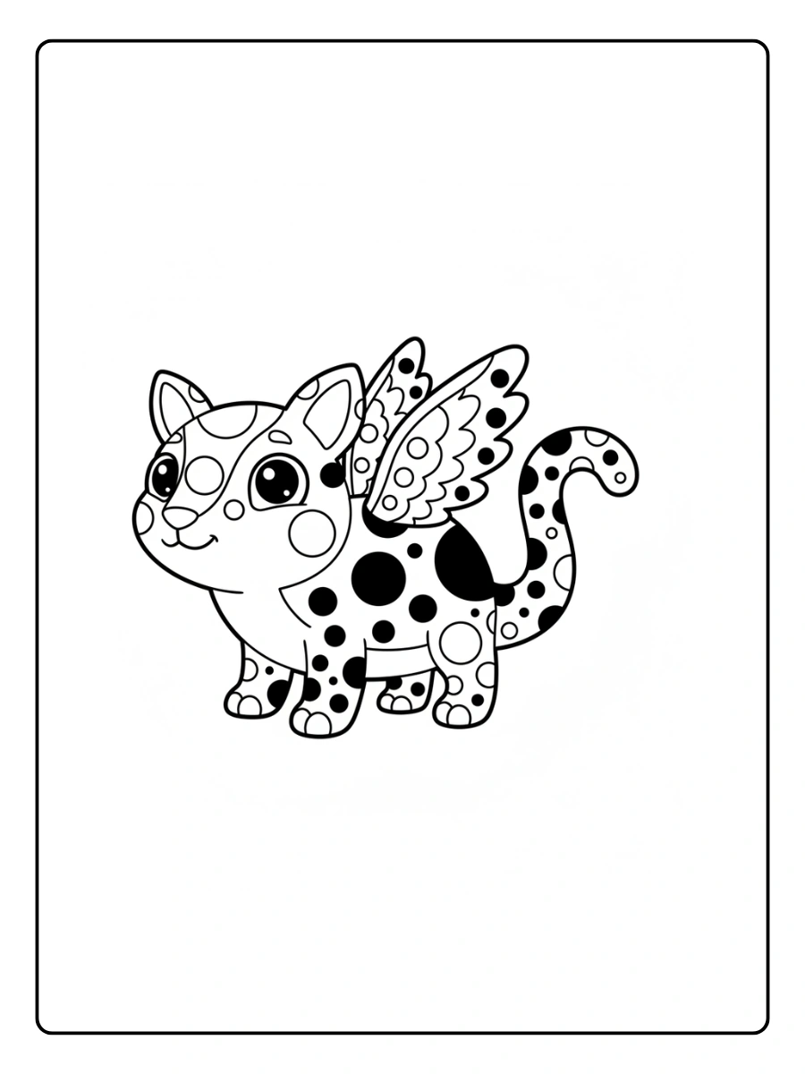 Alebrije con patrones de puntos grandesde alebrije con animales fusionados