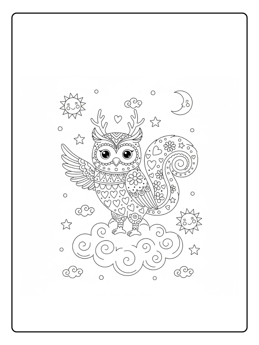 Alebrije estilo caricatura para colorear