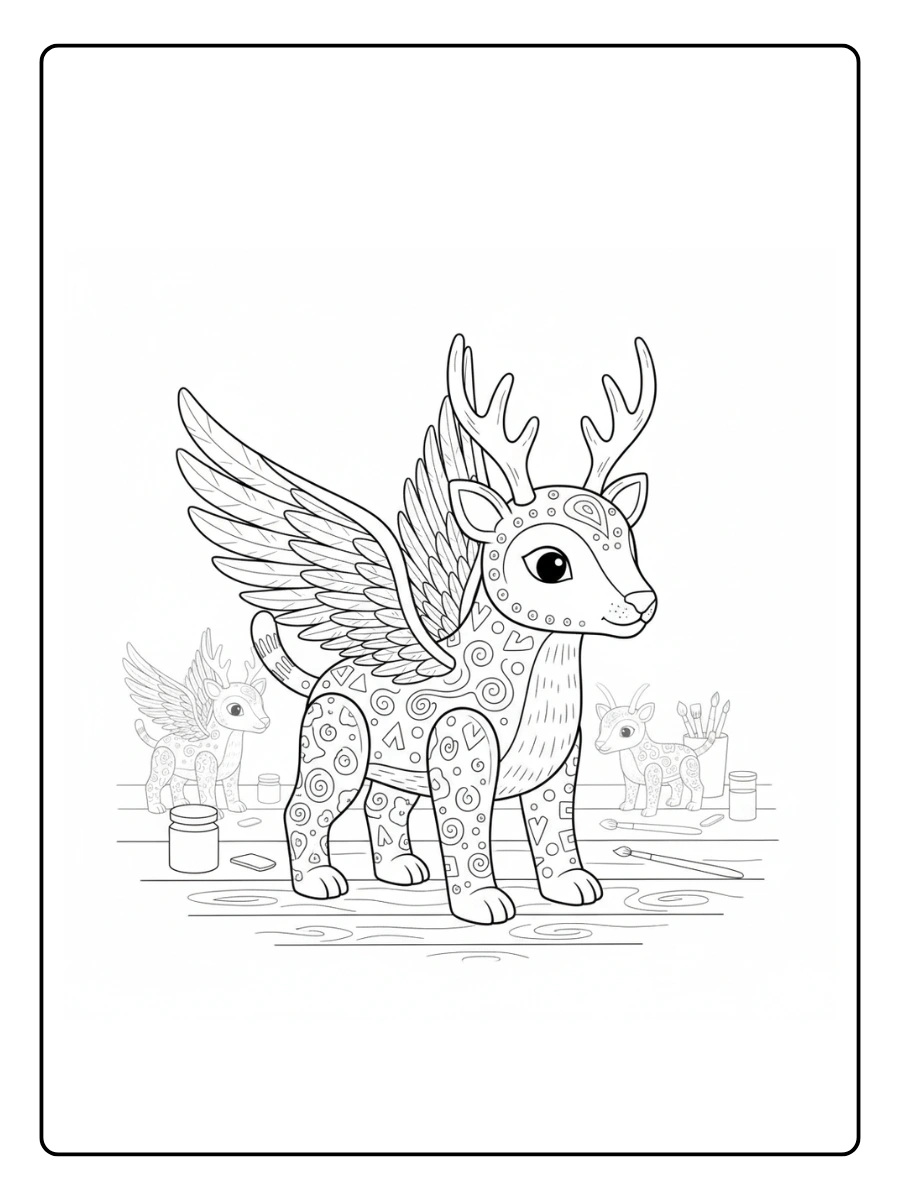 Alebrije inspirado en juguetes de madera