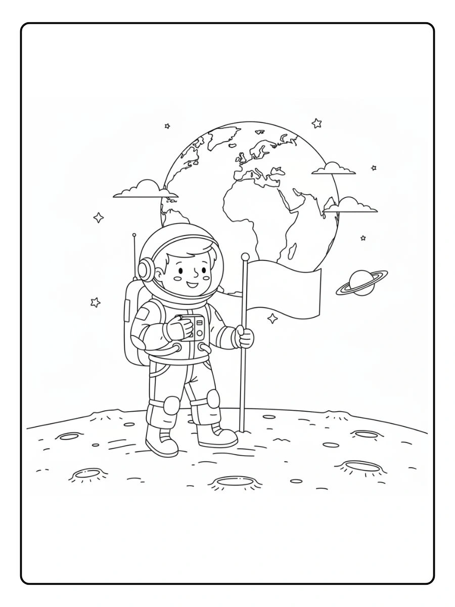 Astronauta con bandera