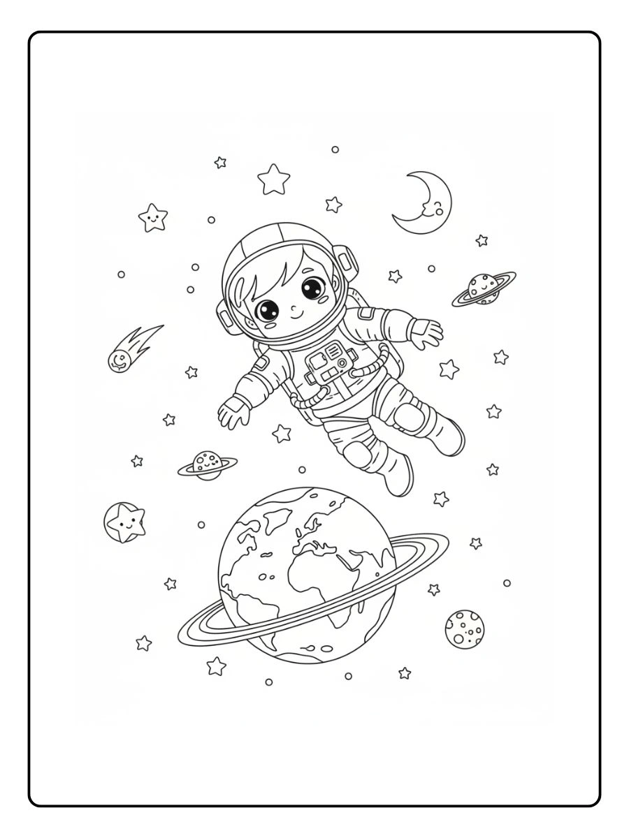 Astronauta flotando sin gravedadrevisando muelas