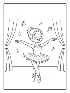 Bailarina feliz para colorear