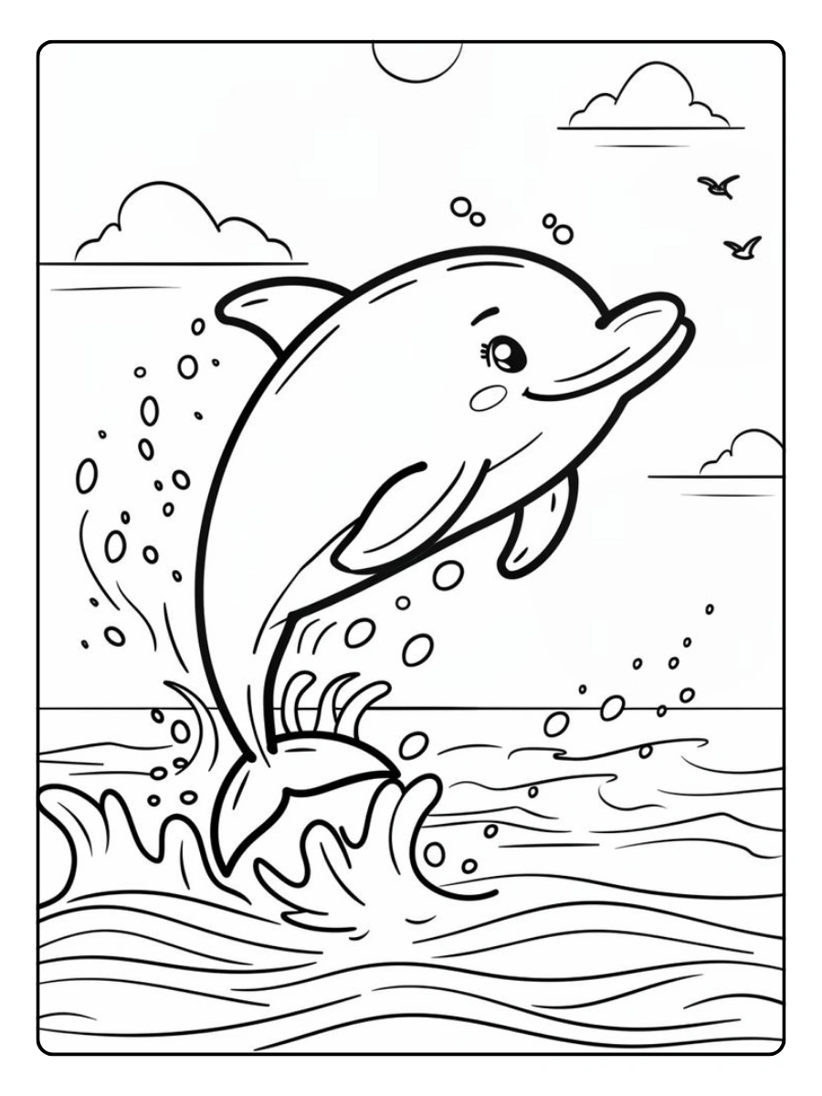 Ballena azul para colorear