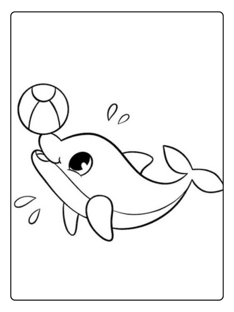 Ballena feliz para colorear