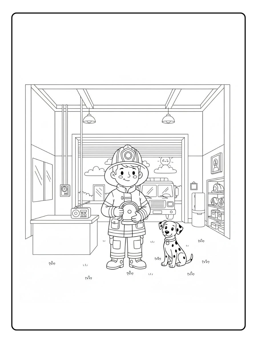 Bombero con alarma de emergenciapolicía arresta a criminales