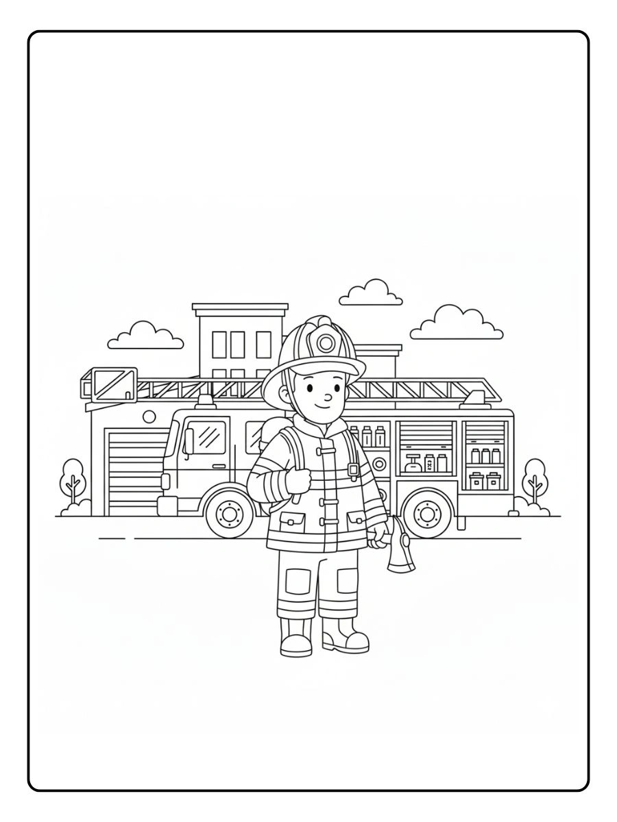 Bombero con equipo de seguridad