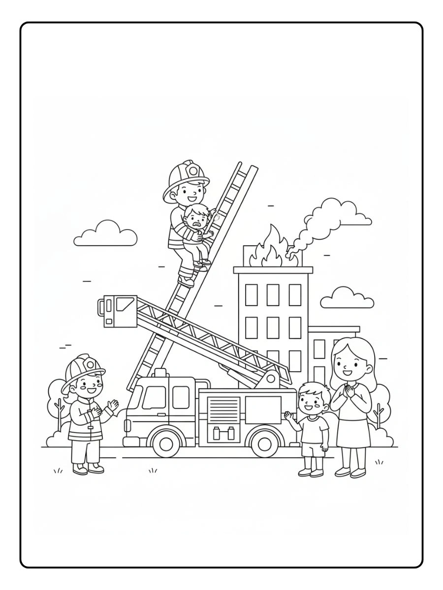 Bombero rescatando a una persona