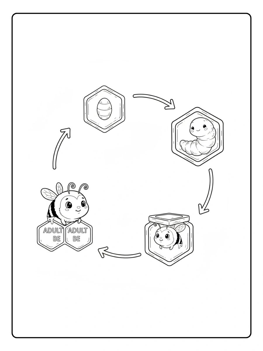 Ciclo de vida de la abeja
