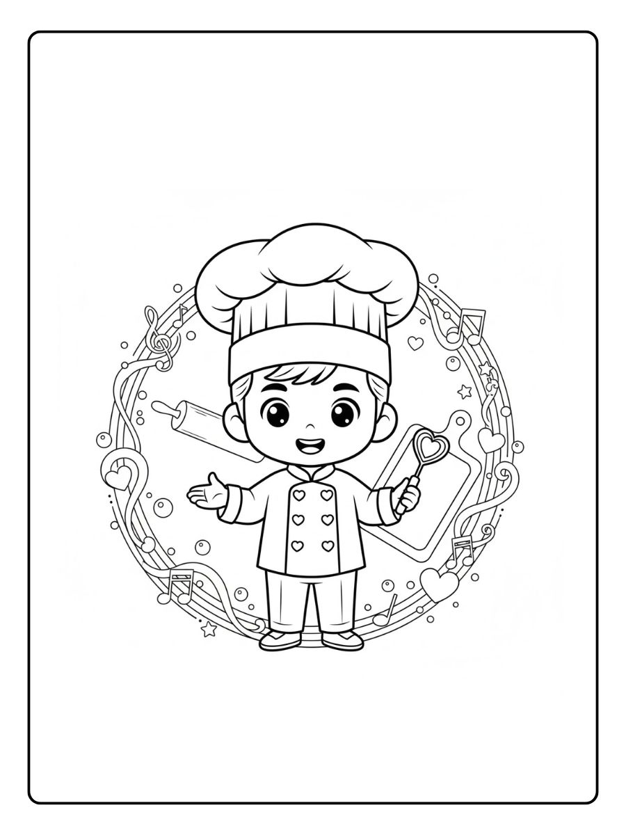 Cocinero con gorro para colorearpara colorear preescolaralebrije volando suavealebrije caminando curiosoalebrije hecho de estrellas grandeshecho solo con círculos grandes