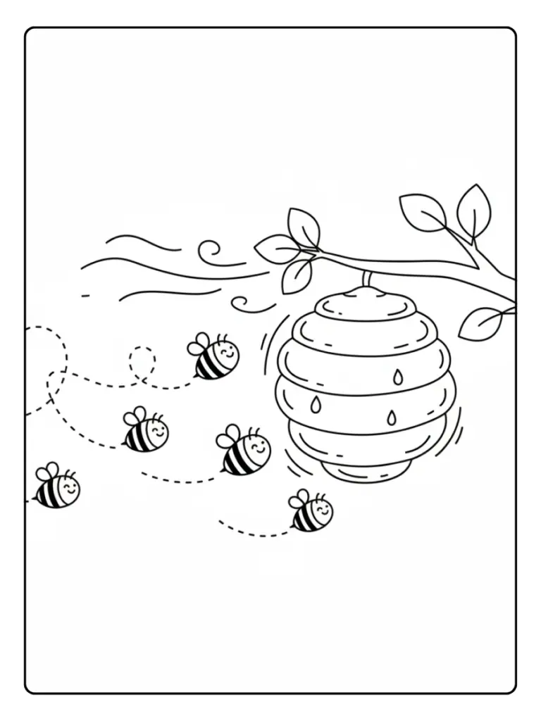 Panal de Abeja para Colorear