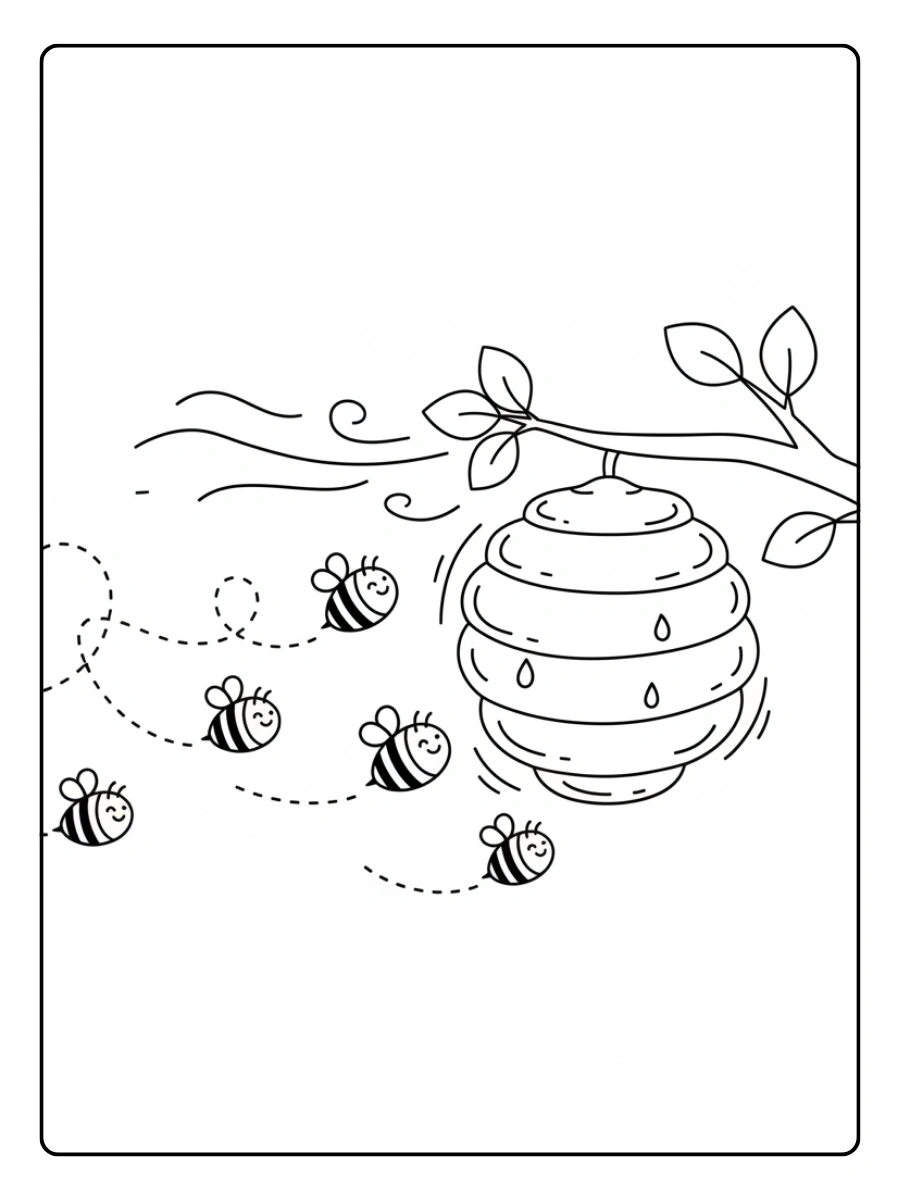 Panal de Abeja para Colorear