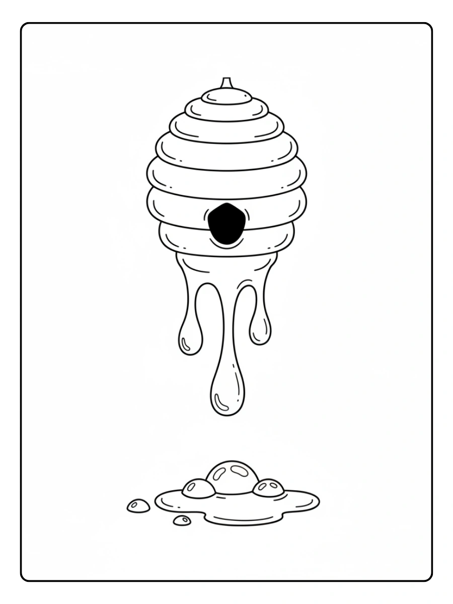 Colmena con miel goteando