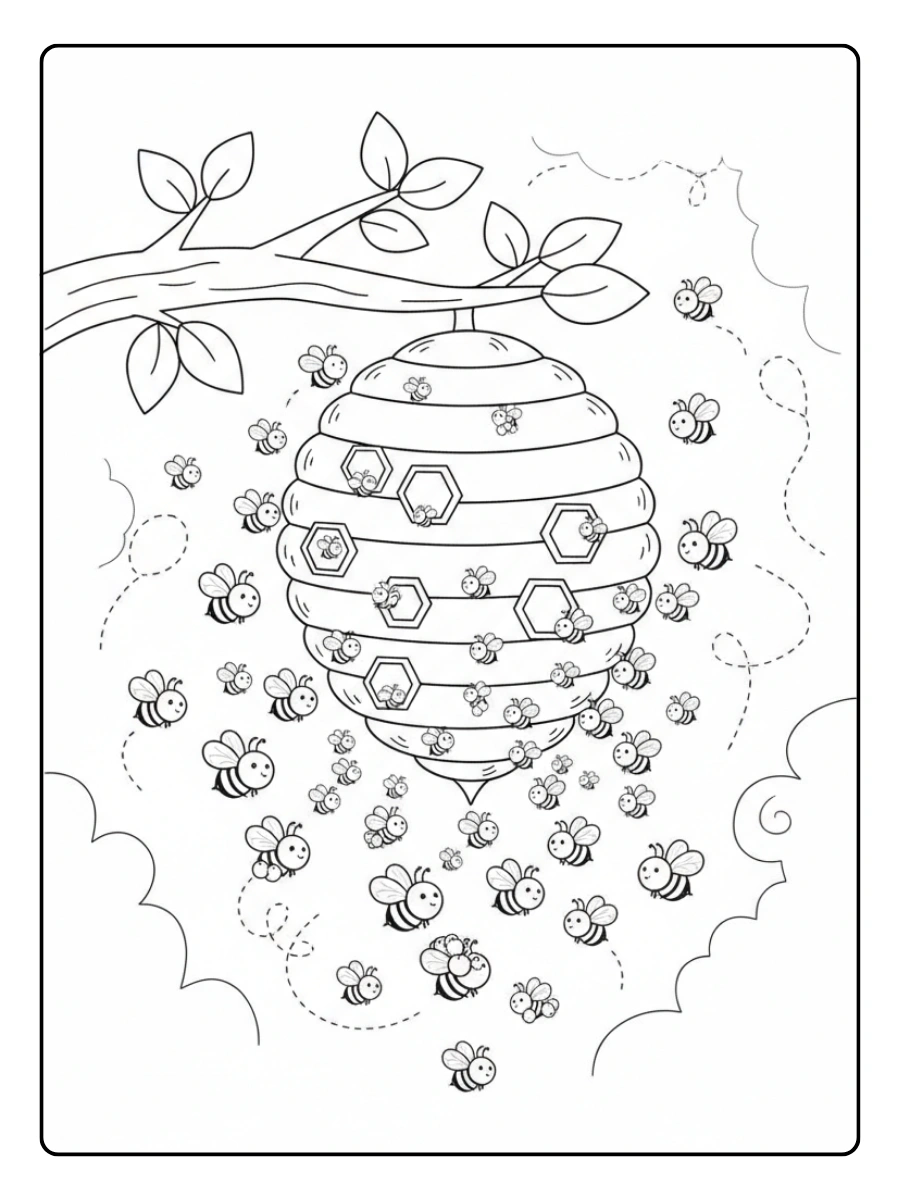 Colmena con tráfico intenso