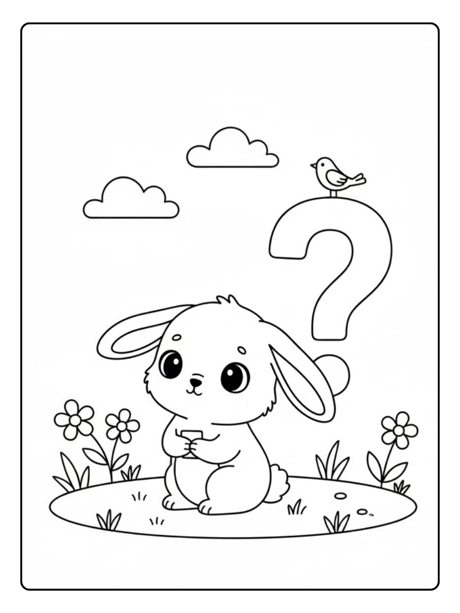 Conejo curioso para colorear