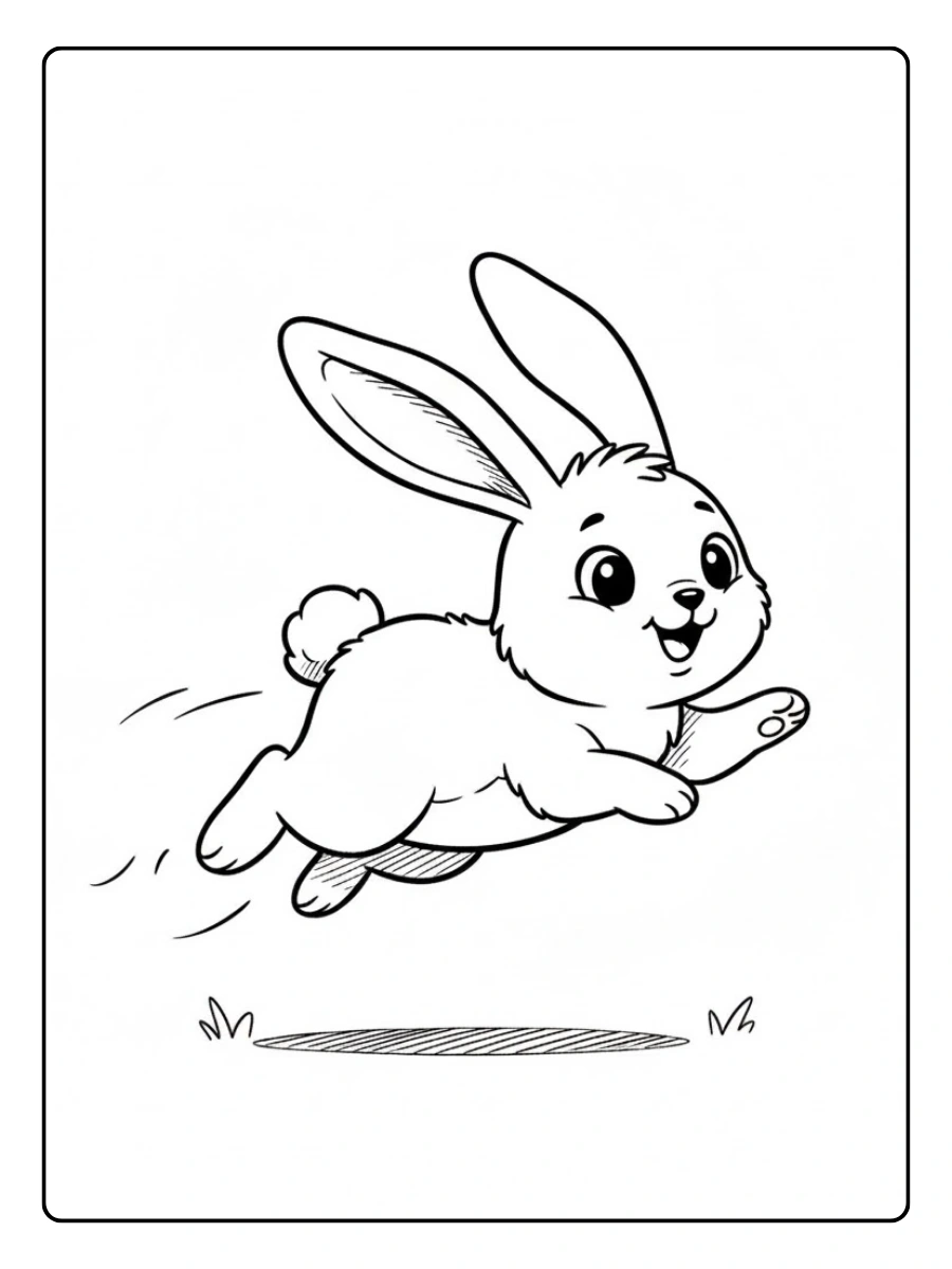 Conejo saltando para colorear