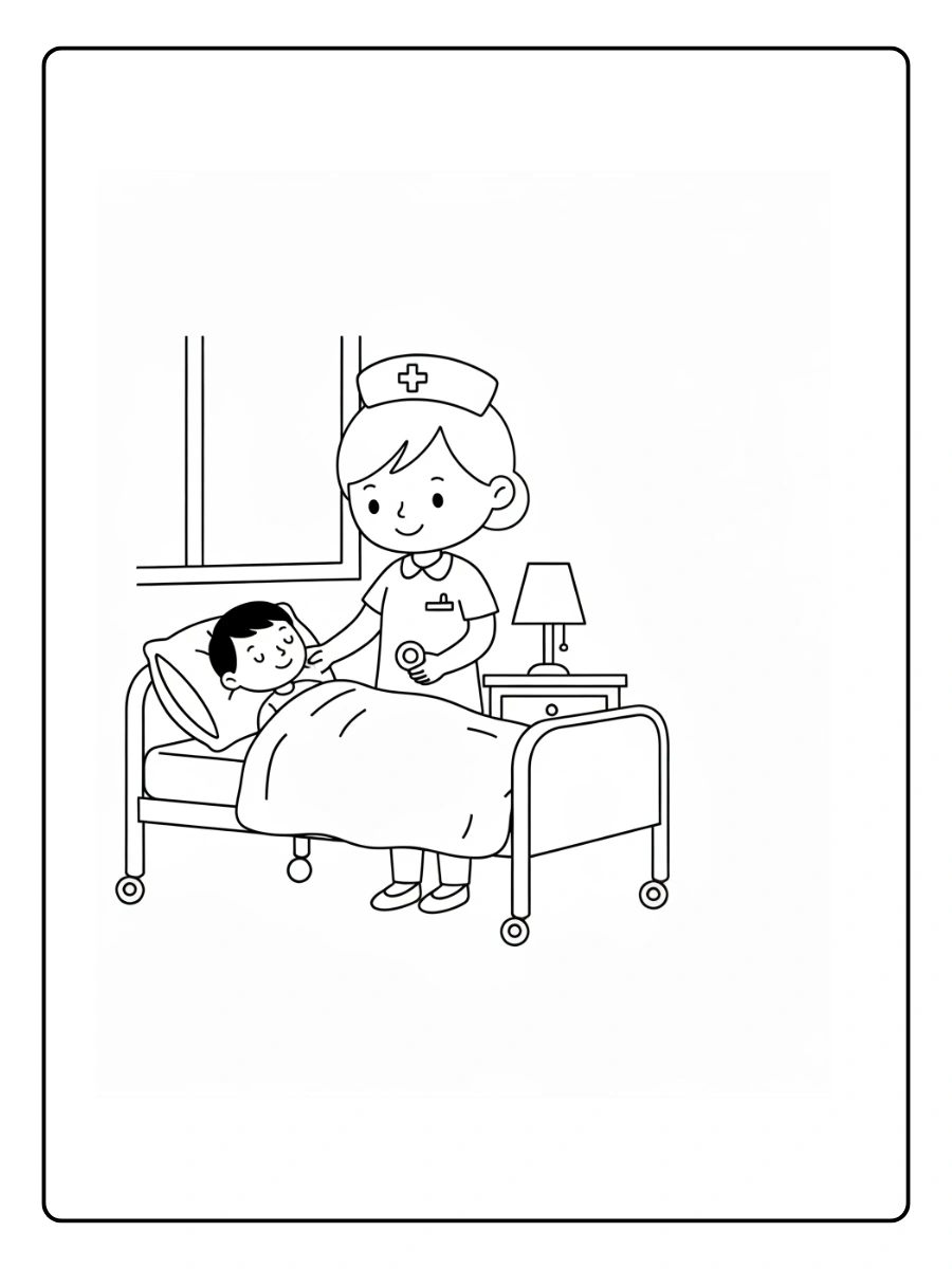 Enfermera Cuidando al paciente