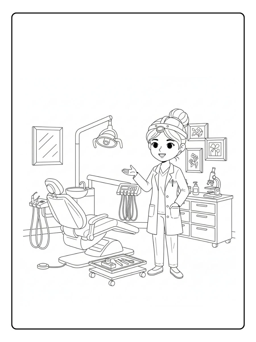 Dentista en el consultorio