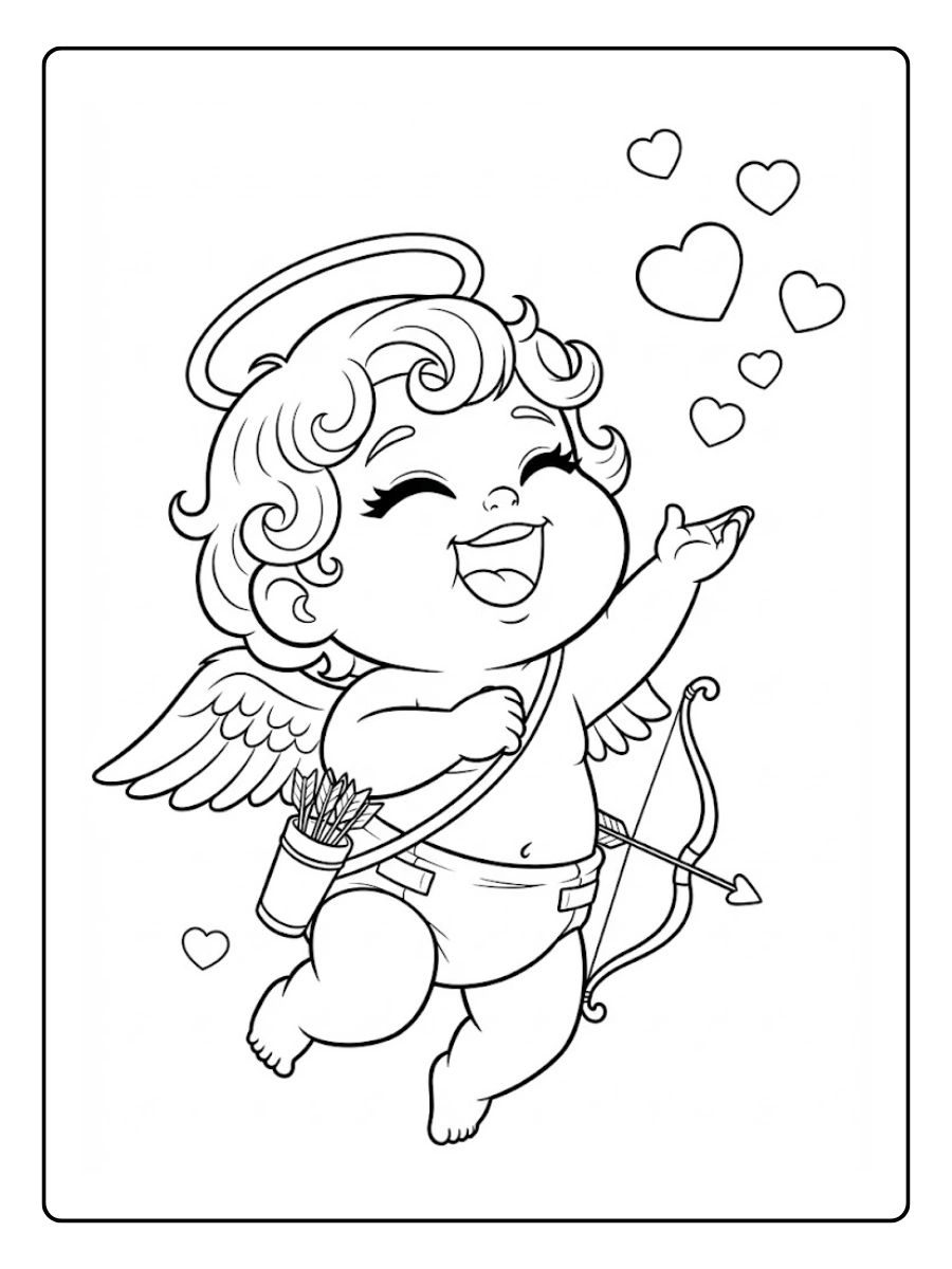 Dibujos De Cupido Chibi, Kawaii Para Colorear
