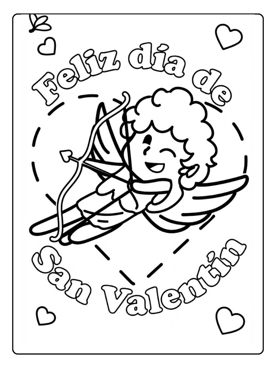 Dibujos De Cupido san Valentin Para Colorear