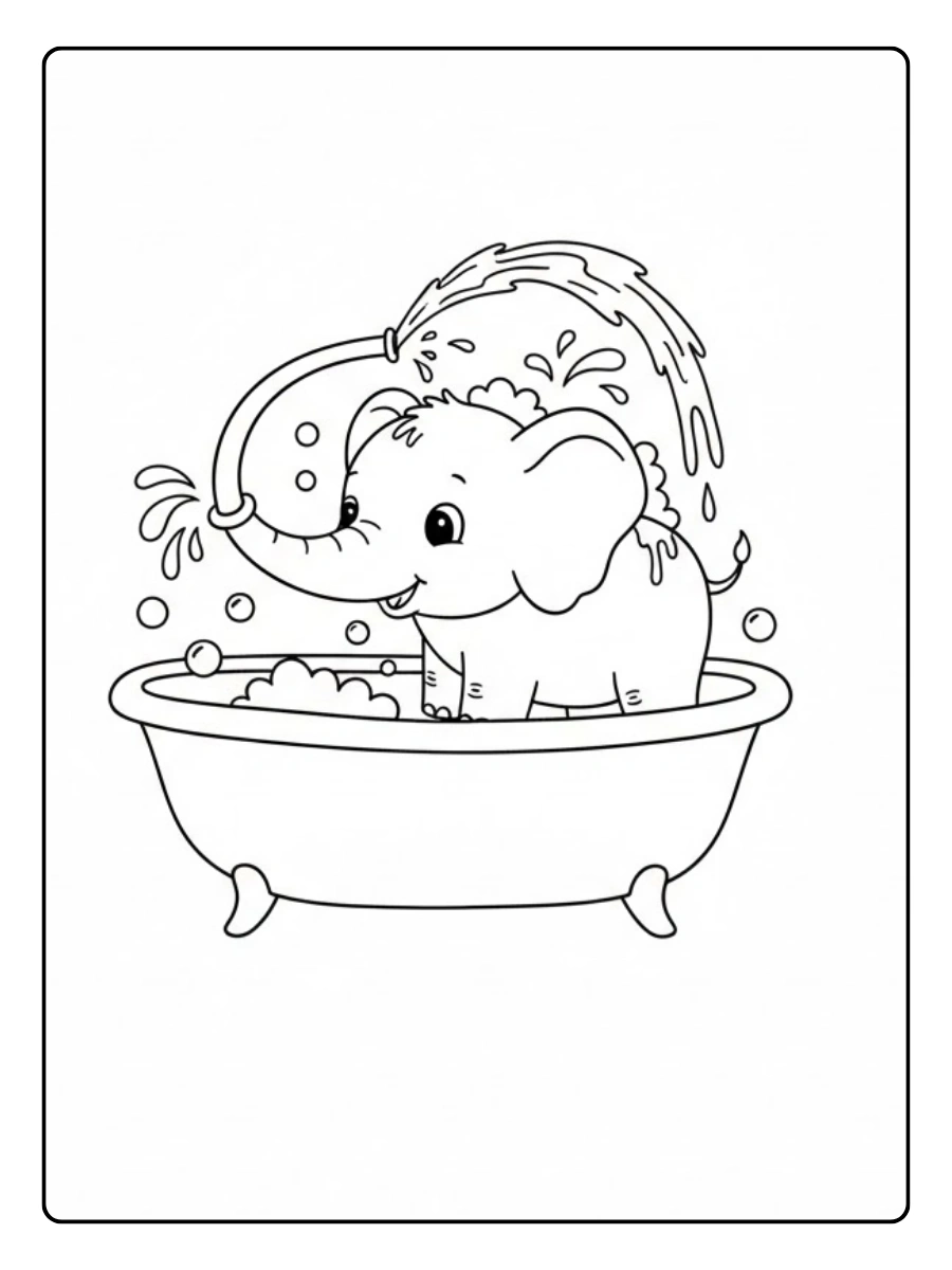 Elefante bañándose