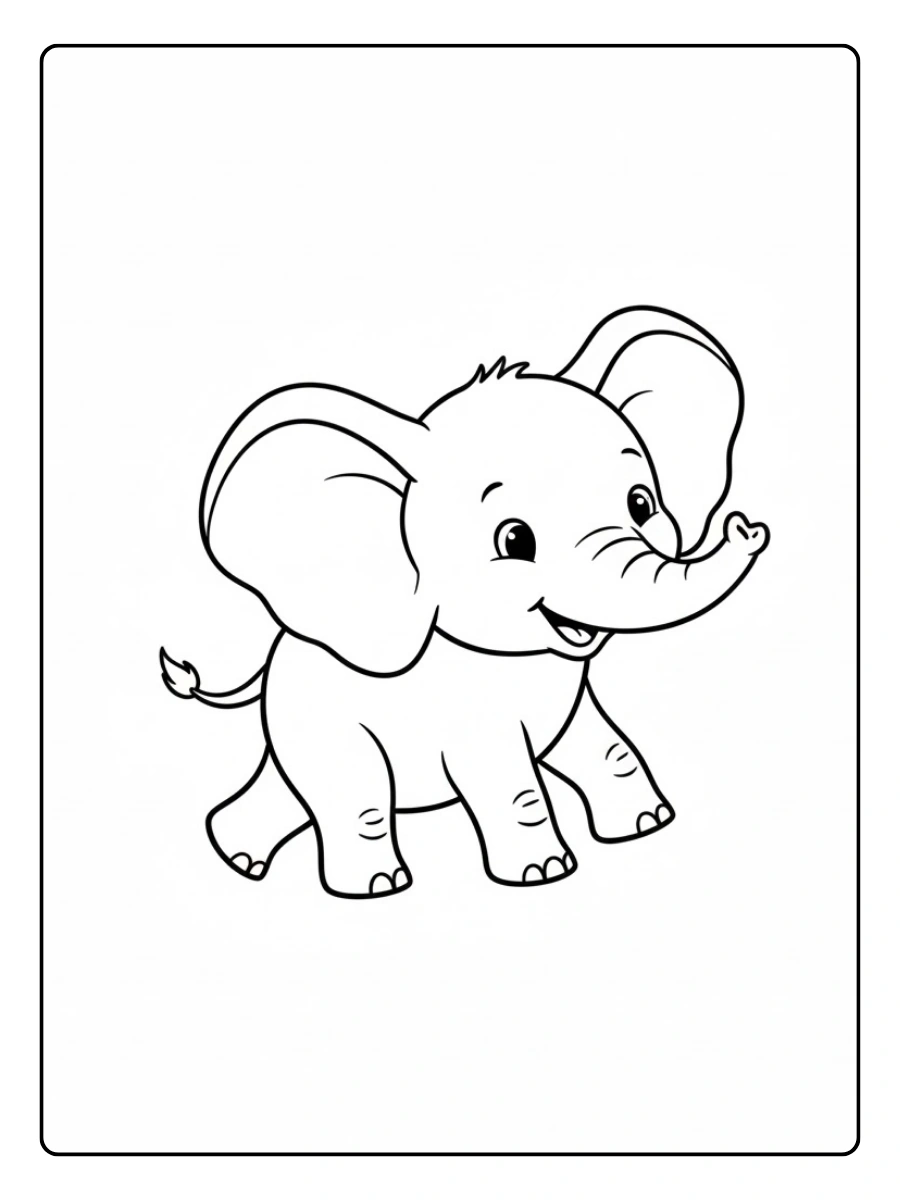 Elefante caminando feliz