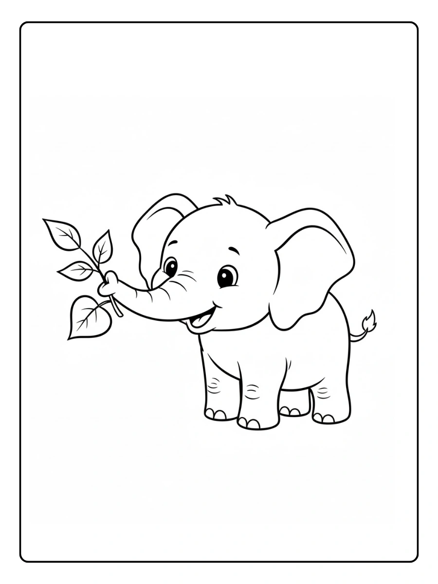 Elefante comiendo hojas