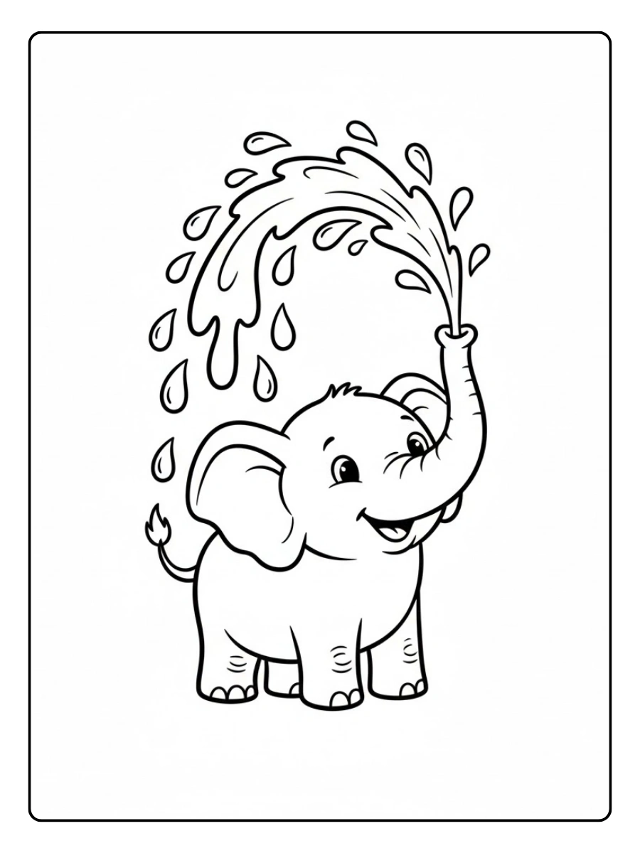 Elefante jugando con agua