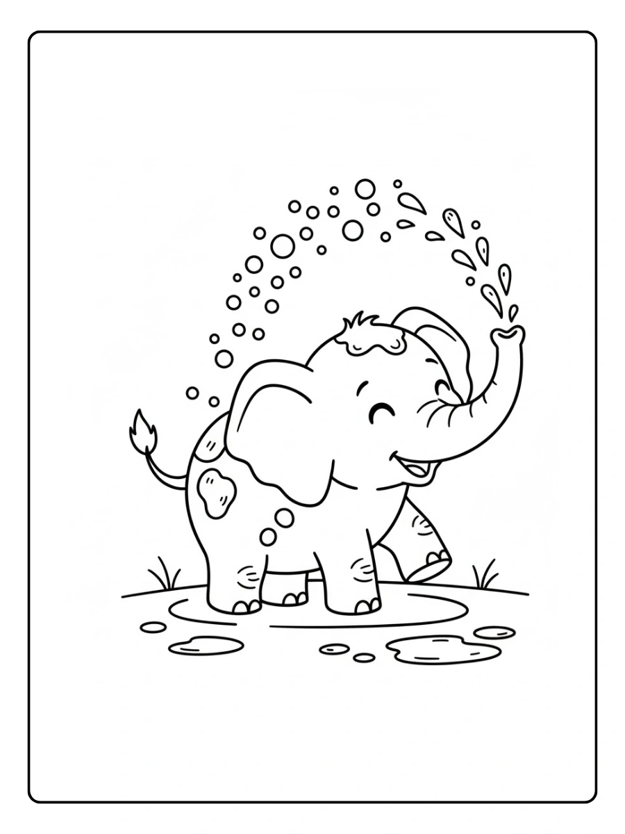 Elefante jugando con barro