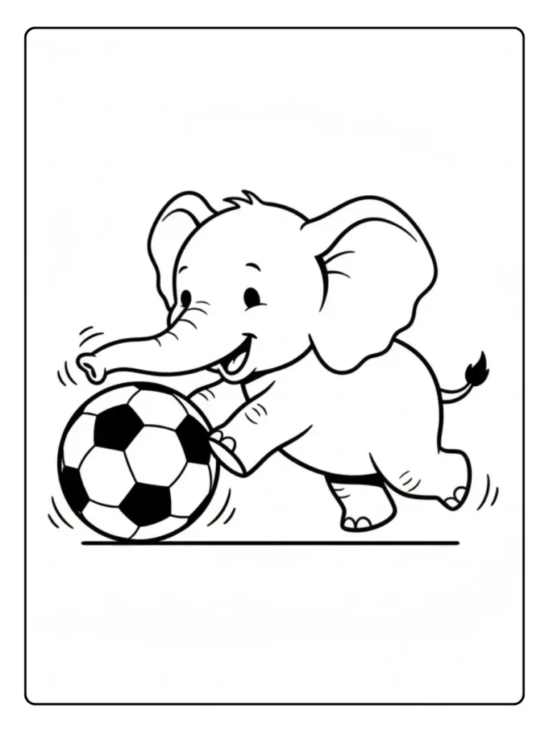 Elefante jugando con pelota