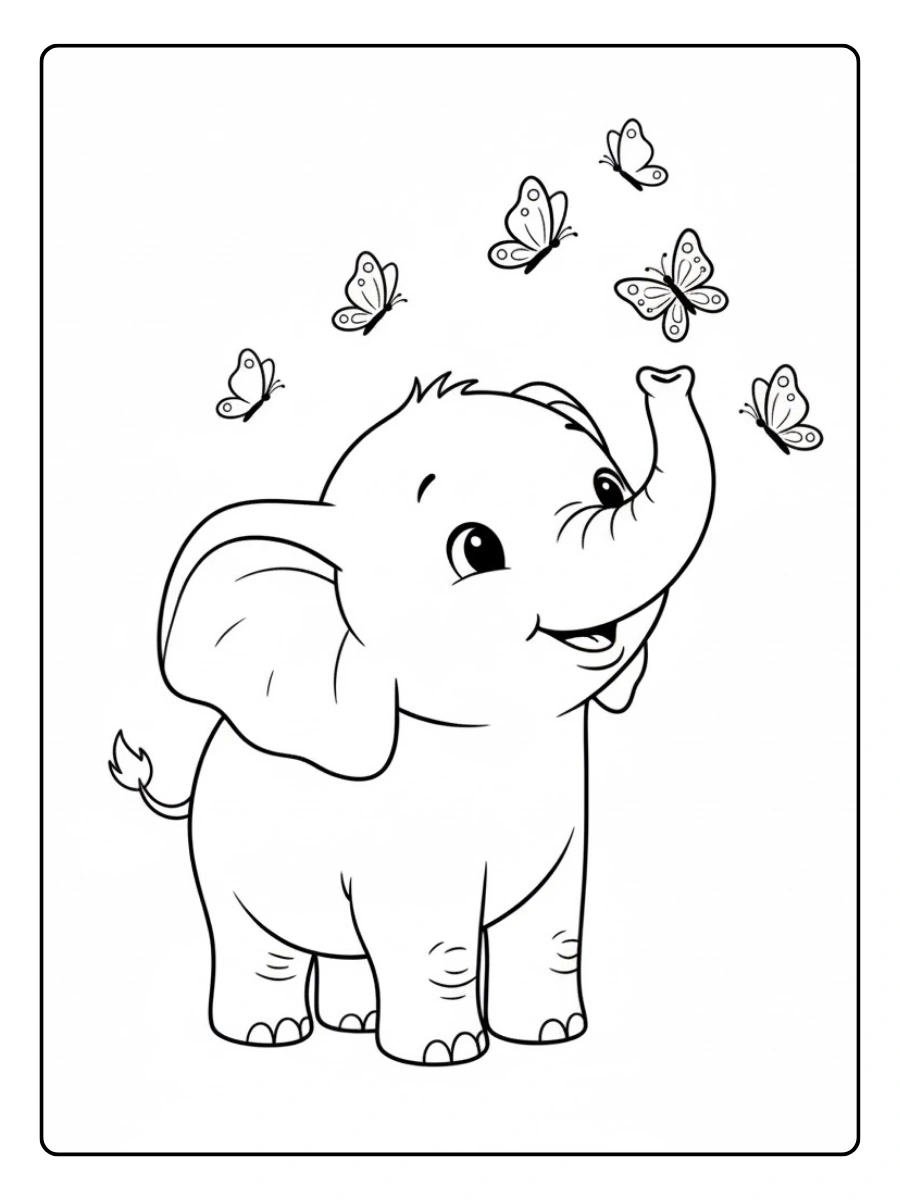 Elefante mirando mariposasmandala centra