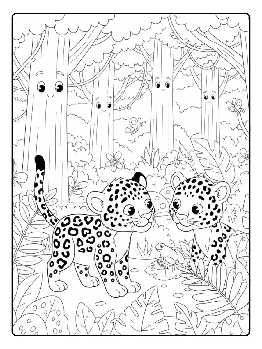 Jaguar explorando la selva con curiosidad