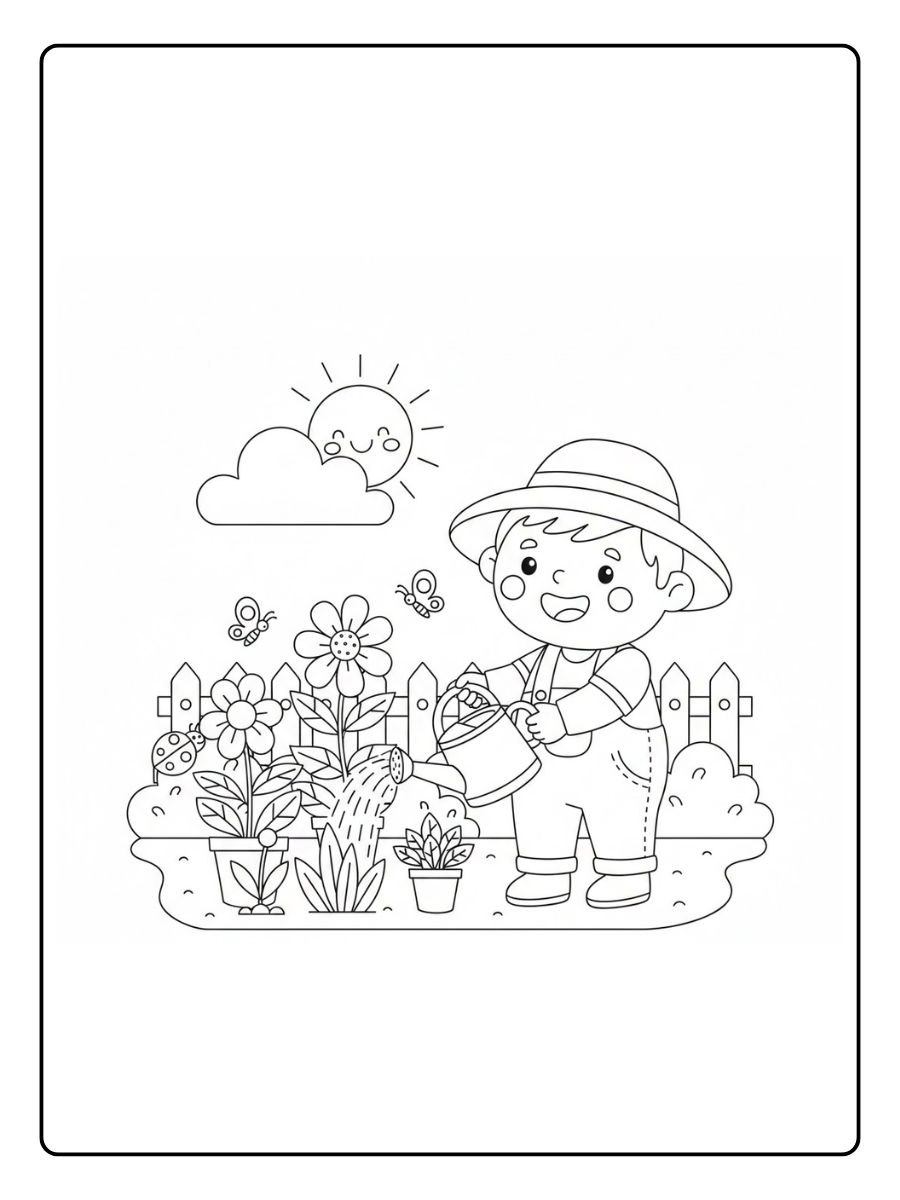 Jardinero regando plantas para colorearpara colorear preescolaralebrije volando suavealebrije caminando curiosoalebrije hecho de estrellas grandeshecho solo con círculos grandes