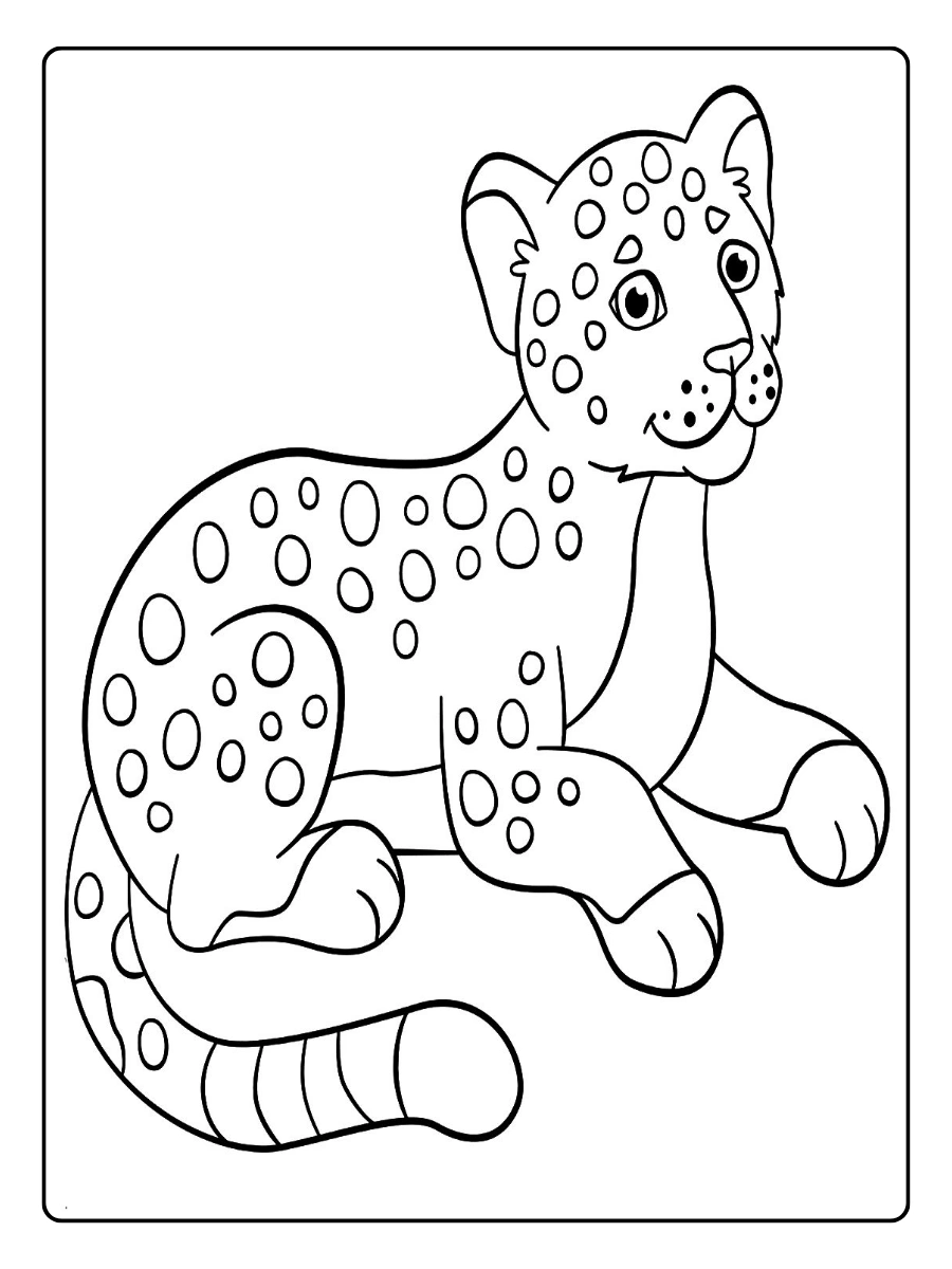 Leopardo bebé para colorear