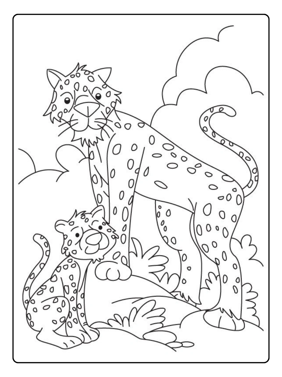 Leopardo para colorear detallado