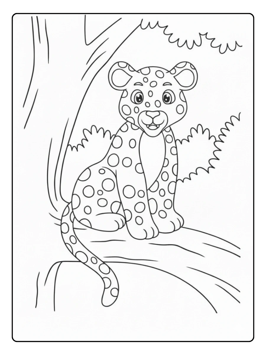 Leopardo para colorear gratis