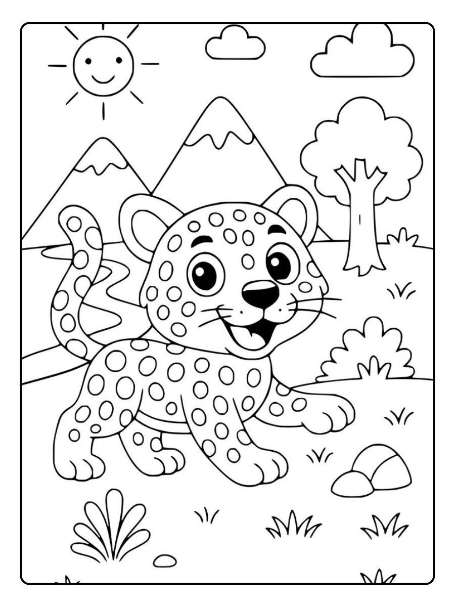 Leopardo para colorear