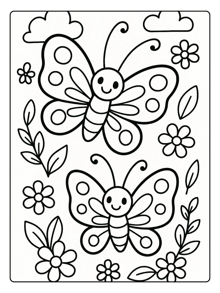 Mariposa bonita para colorear