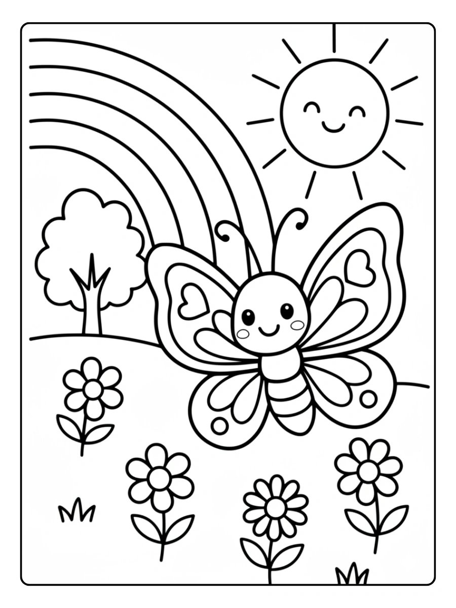 Mariposa para colorear infantil