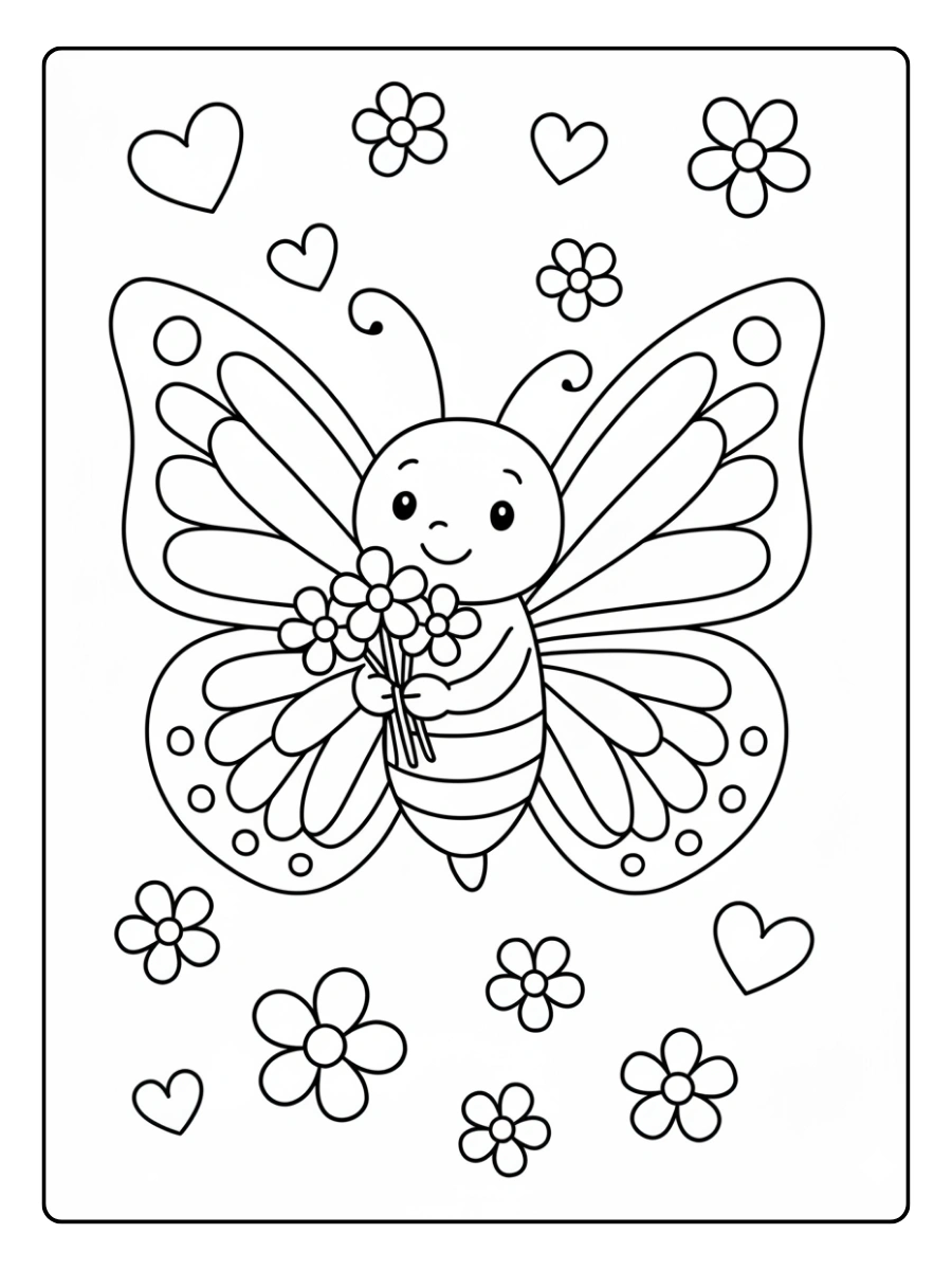 Mariposa para colorear y recortar