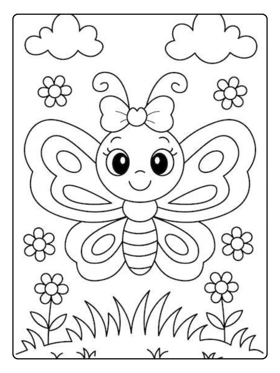 Mariposa pequeña para colorear