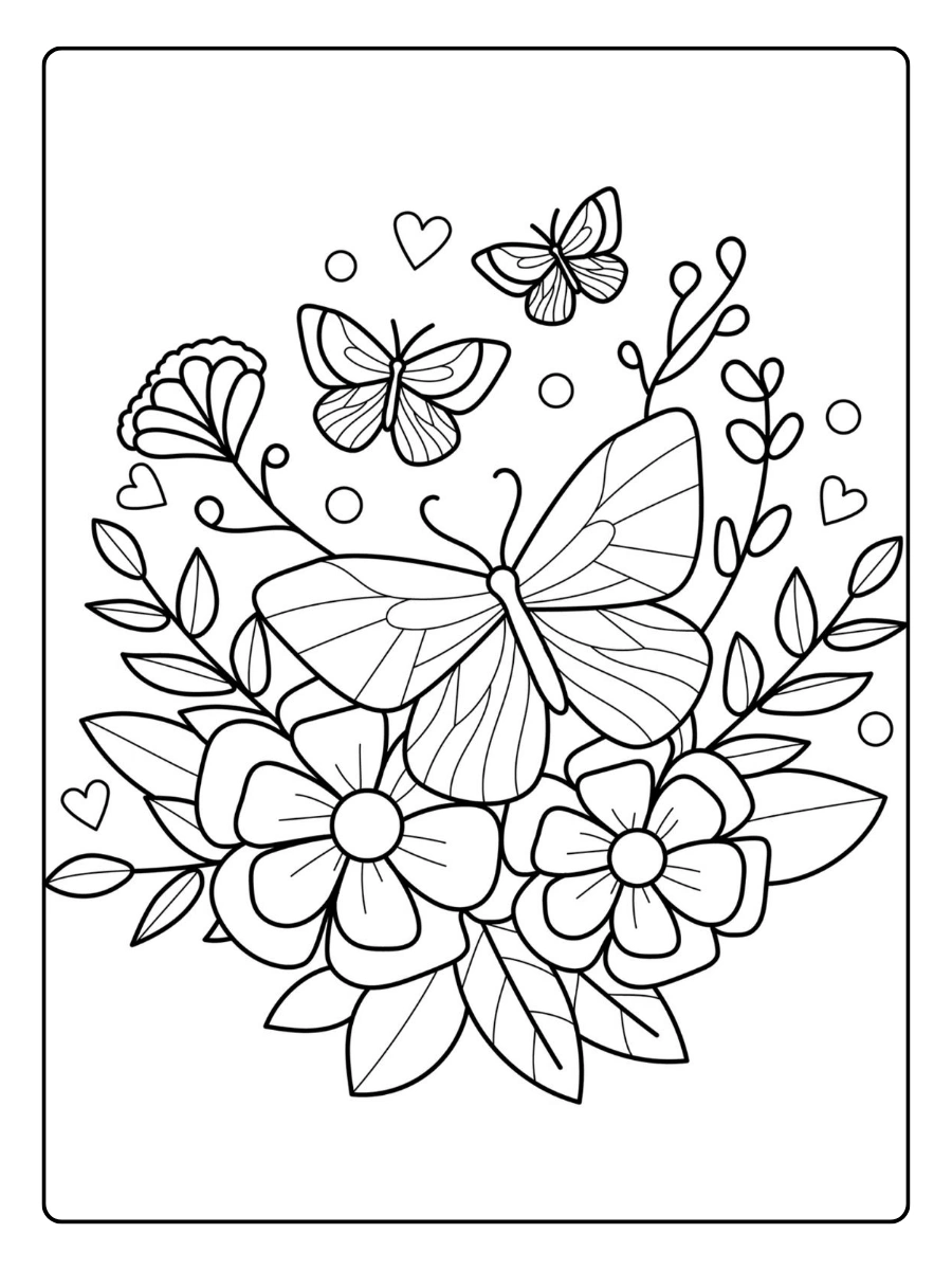 Mariposas mandalas con patrones para colorear