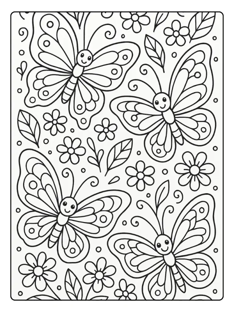 Mariposas mandalas estilo zen para colorear