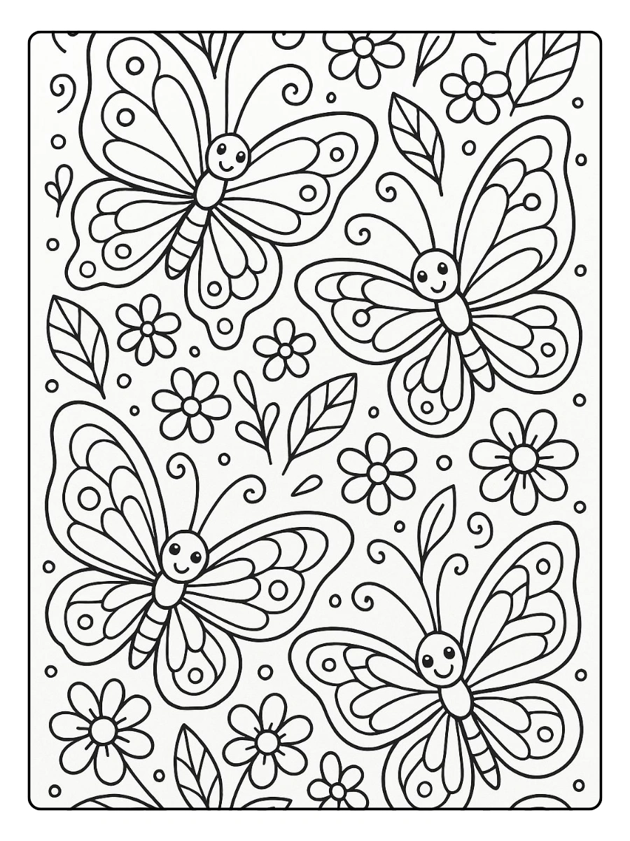 Mariposas mandalas estilo zen para colorear