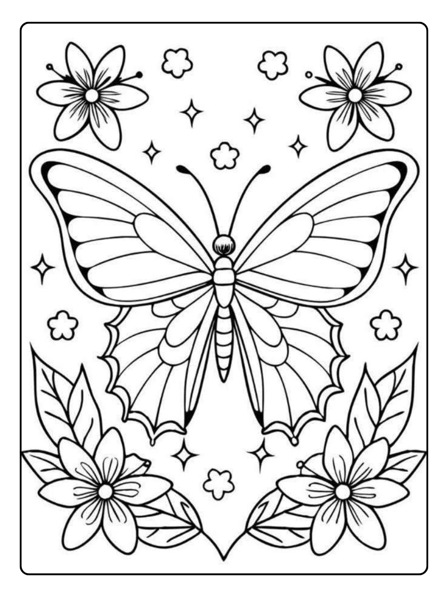 Mariposas mandalas fáciles para colorear